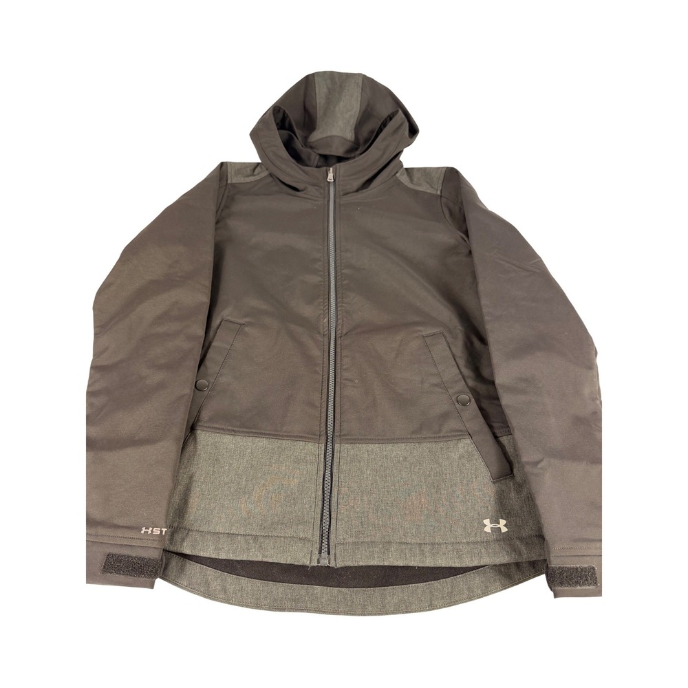 Under Armour Storm 1 ColdGear Jacket Medium‎ Blk/Gray Hooded Softshell Full Zip